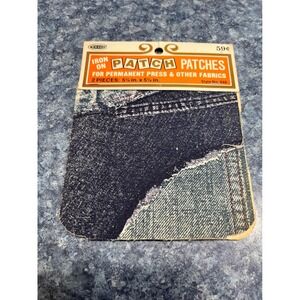 Vintage Penn Iron On Denim Patches 2 Pieces Style 448 Made in USA Blue Denim
